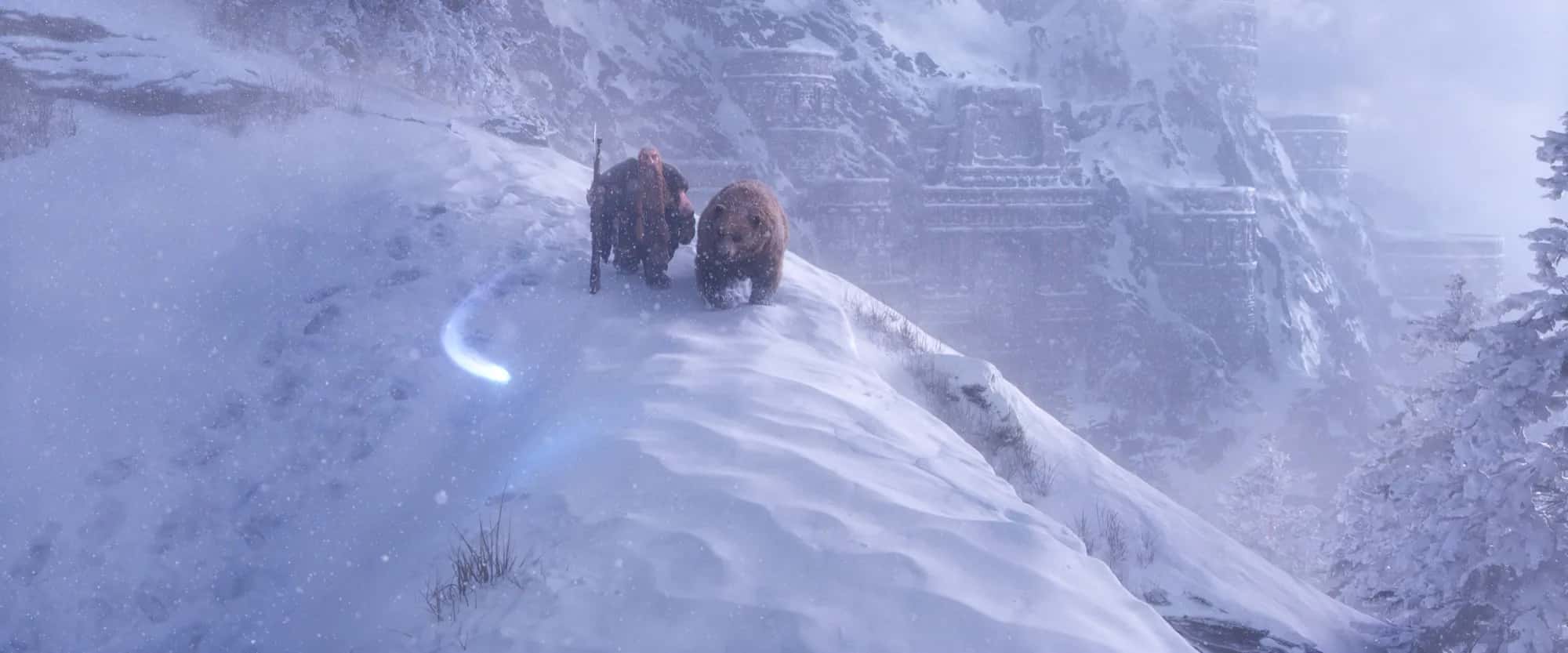Two bears on a snowy ridge in Dun Morogh
